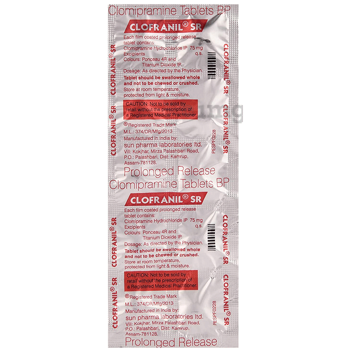 Anafranil Sr 75 Mg 20 Tablet
