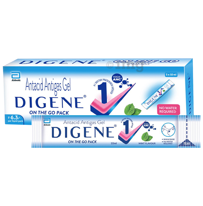 Digene Gel On The Go Pack (10ml Each) Mint