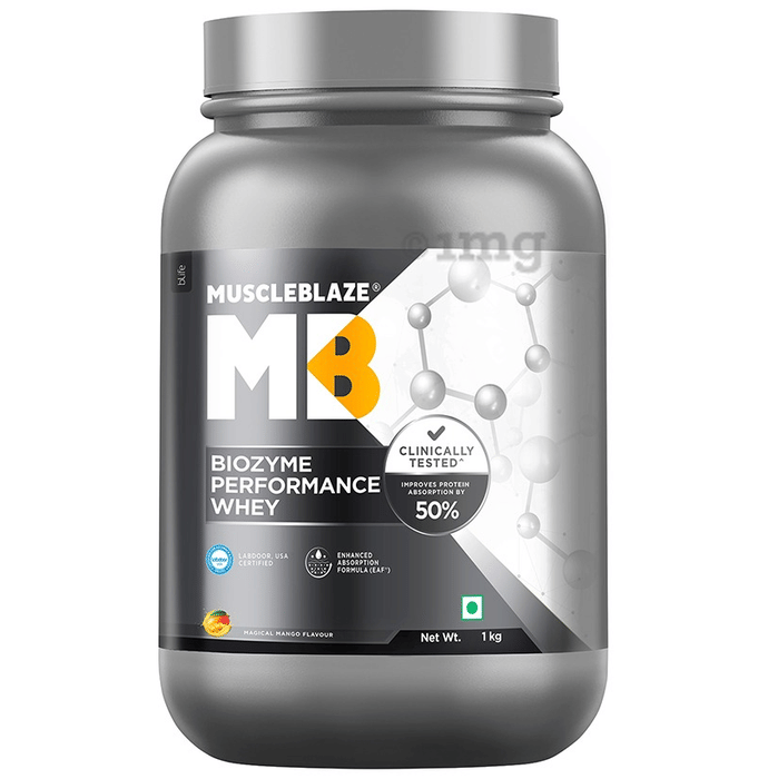 MuscleBlaze MB Biozyme Performance Whey Protein Powder Magical Mango