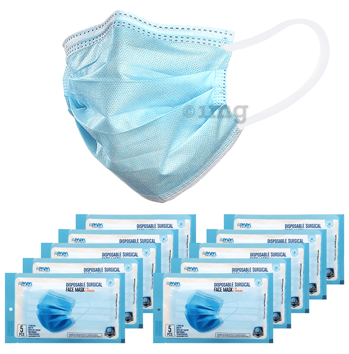 Papa Protect Disposable Surgical Face Mask (5 Each) Medical Blue