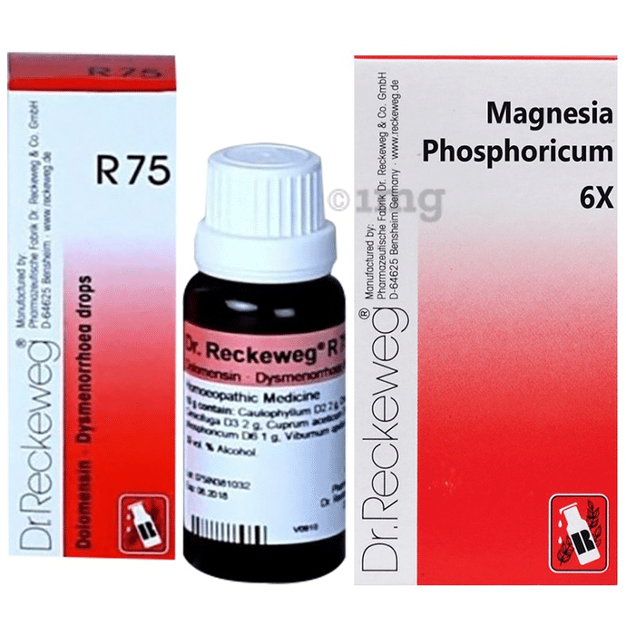 Dr. Reckeweg Women Care Combo Pack of R75 Dysmenorrhoea Drop 22ml & Magnesia Phosphoricum 20gm Biochemic Tablet 6X