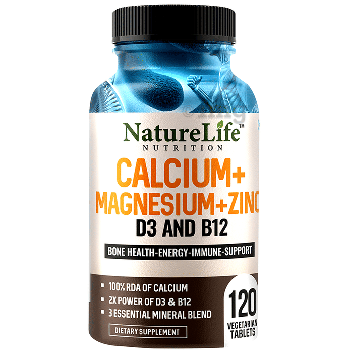 Nature Life Nutrition Calcium+Magnesium+Zinc D3 & B12 Vegetarian Tablet Buy bottle of 120