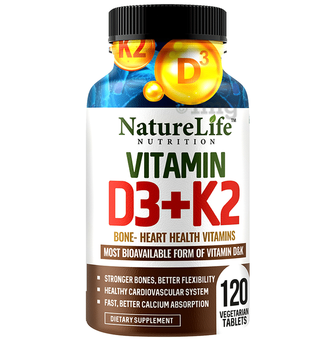 Nature Life Nutrition Vitamin D3+K2 Vegetarian Tablet