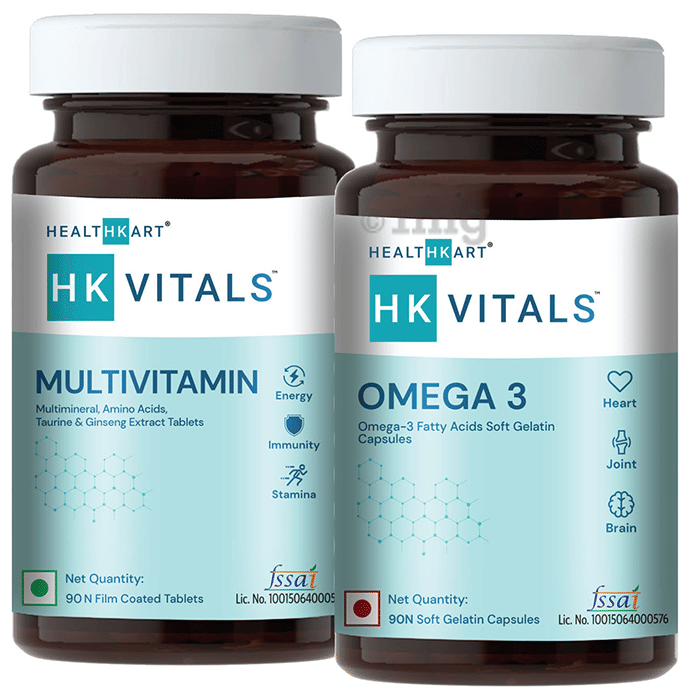 Healthkart Combo of Multivitamin 90 Tablet and Omega 3 Fish Oil 90 Soft