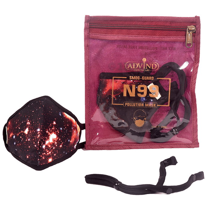 Advind Healthcare Smog-Guard N99 Pollution Mask for Kids Small Galaxy Design without Valve