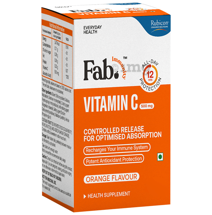 Rubicon Fab Immunity Vitamin C 500mg Controlled Release Tablet Orange