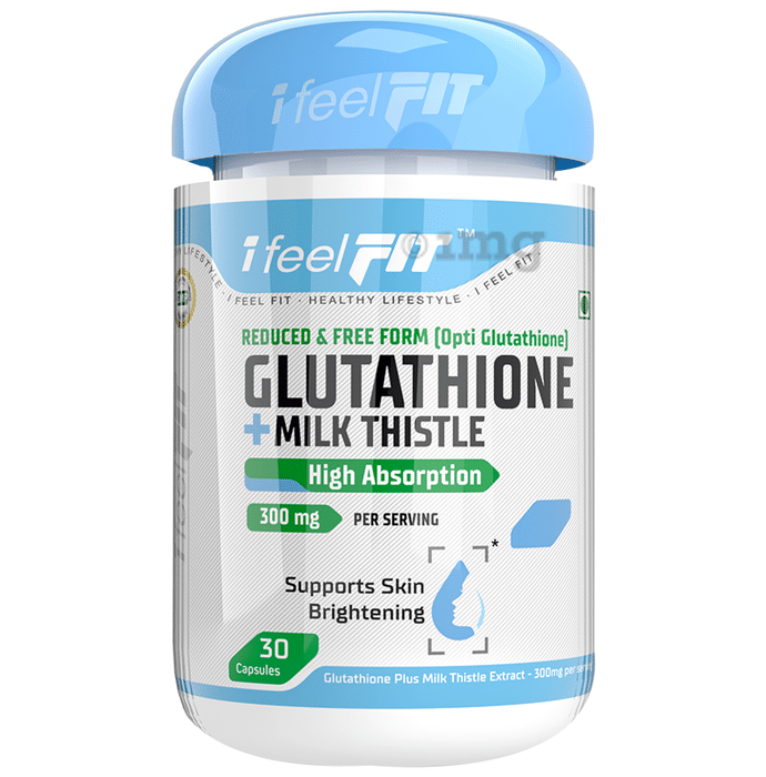 iFeelFIT Reduced & Free Form (Opti Glutathione) Glutathione + Milk Thistle High Absorption Capsule