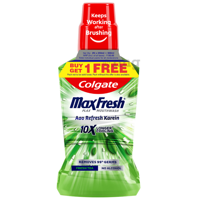 Colgate MaxFresh Plax Mouth Wash Fresh Tea Buy 1 Get 1 Free