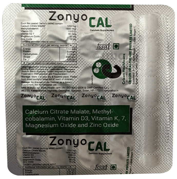 Zonyo Cal Tablet Buy Strip Of 15 Tablets At Best Price In India 1mg