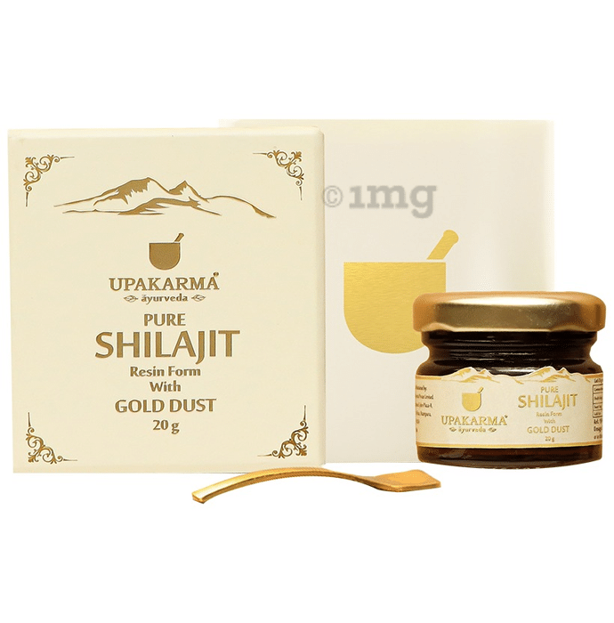 Upakarma Ayurveda Pure Shilajit Resin Form with Gold Dust
