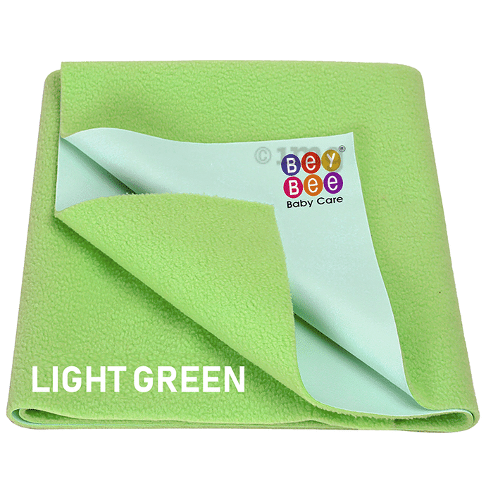 Bey Bee Waterproof Baby Bed Protector Dry Sheet for Toddlers (100cm X 70cm) Medium Light Green
