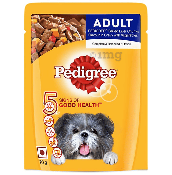 Pedigree Adult Wet Dog Food Grilled Liver Chunks Flavour in Gravy with Vegetables Buy packet of