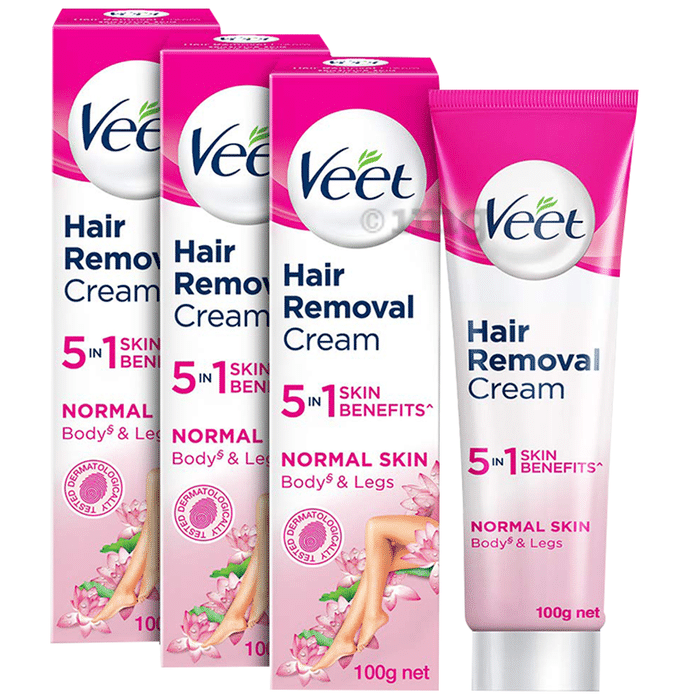 Veet 5 in 1 Skin Benefits Hair Removal Cream (100gm Each) Normal Skin