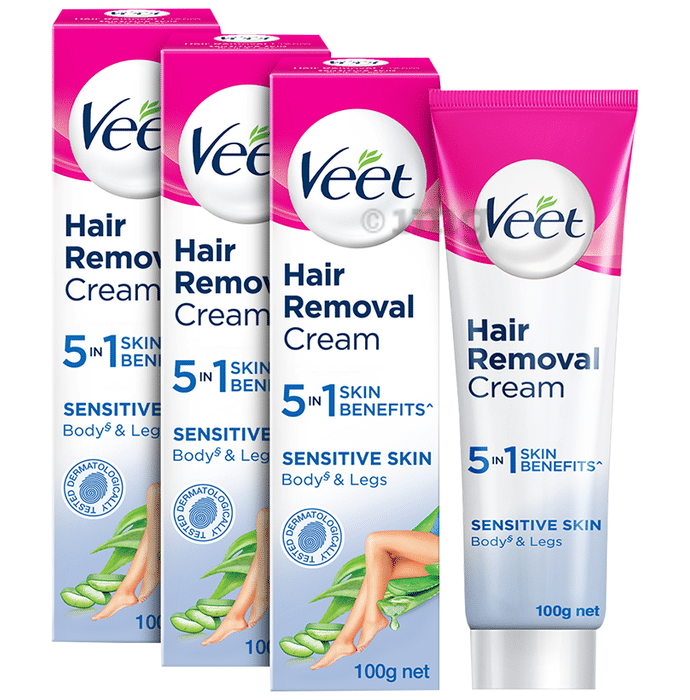 Veet 5 in 1 Skin Benefits Hair Removal Cream (100gm Each) Sensitive Skin