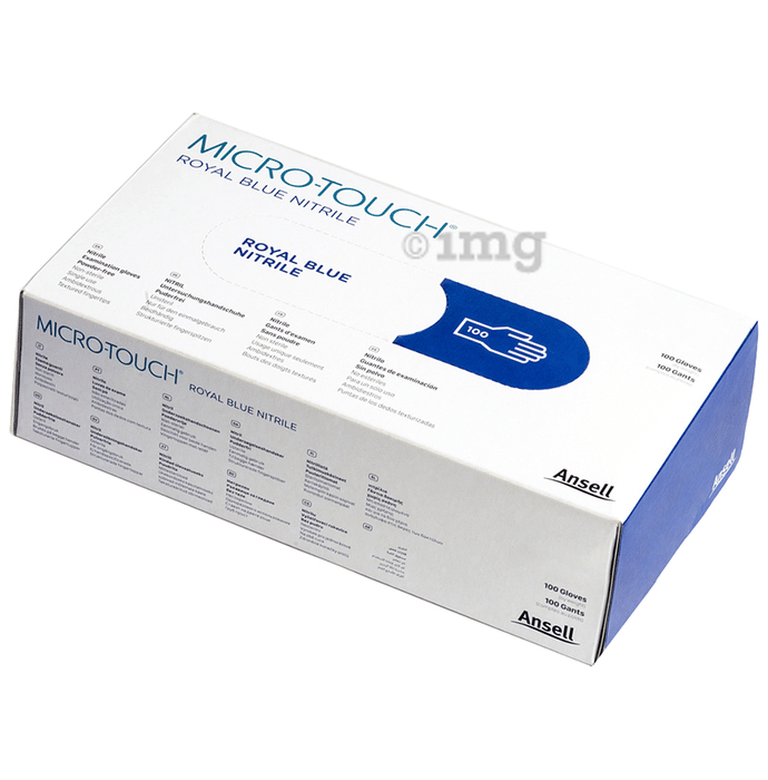 Ansell Micro-Touch Royal Blue Nitrile Glove Small