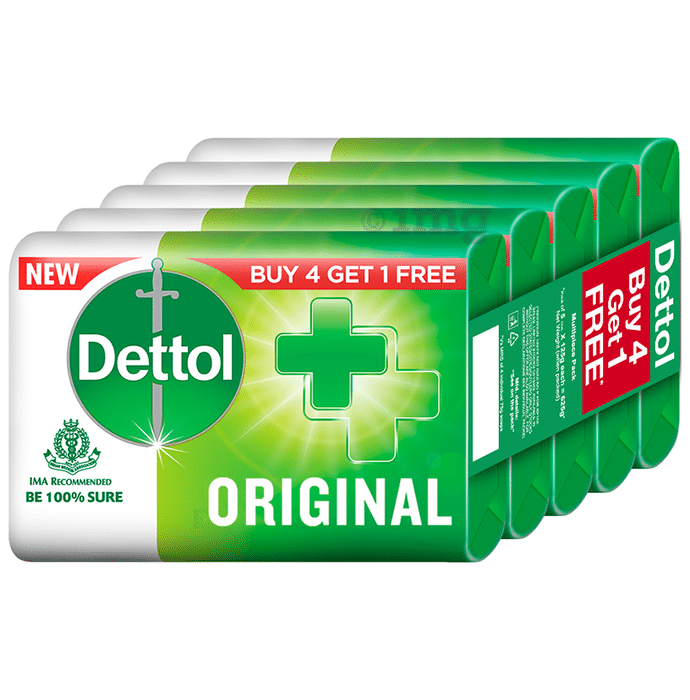 Dettol Original Soap 125gm Each (Buy 4 Get 1 Free)