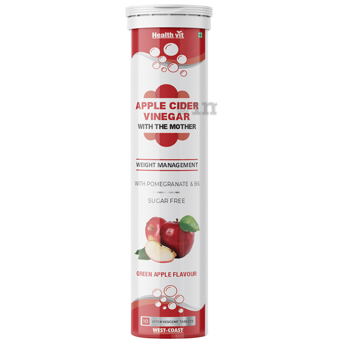 HealthVit Apple Cider Vinegar with The Mother Effervescent Tablet Green Apple Sugar Free