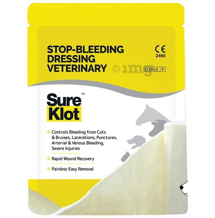 Sure Klot Stop-Bleeding Dressing Veterinary Gauze 7.60x50cm