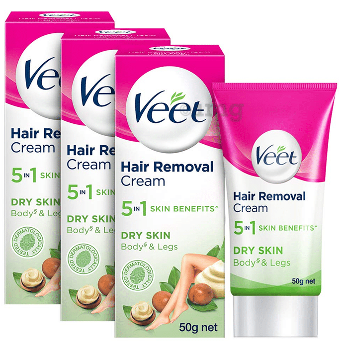 Veet Hair Removal Cream 50gm (Buy 2 Get 1 Free) Dry Skin