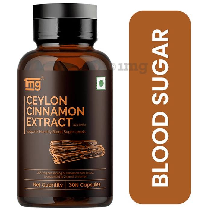 1mg Ceylon Cinnamon 10:1 Ratio Extract for Blood Sugar Management 200mg Capsule