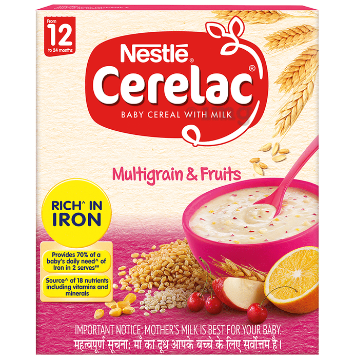 Nestle Cerelac Baby Cereal with Milk from 12 to 24 Months Multigrain & Fruits