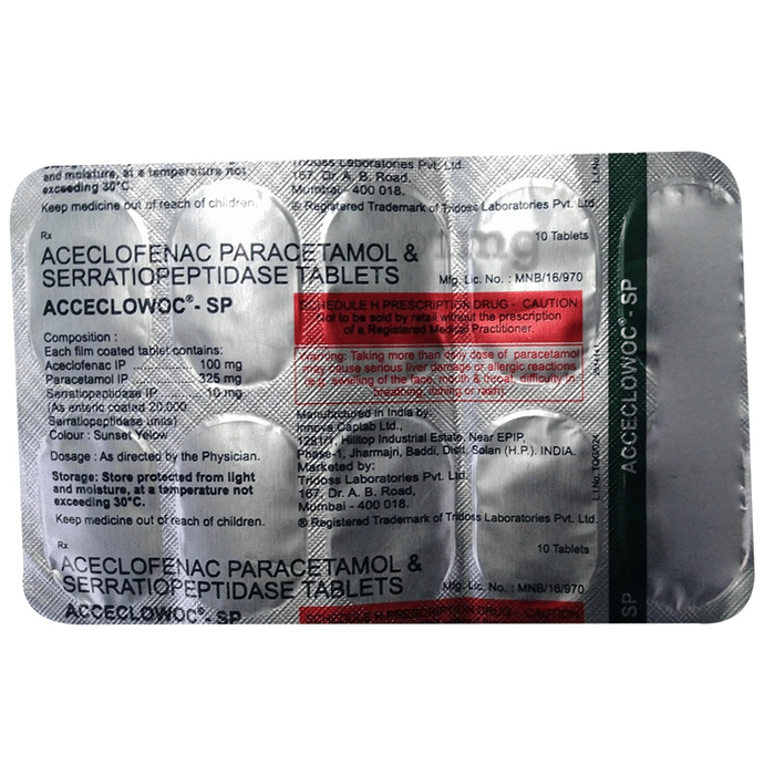 Acceclowoc Sp Tablet View Uses Side Effects Price And Substitutes 1mg
