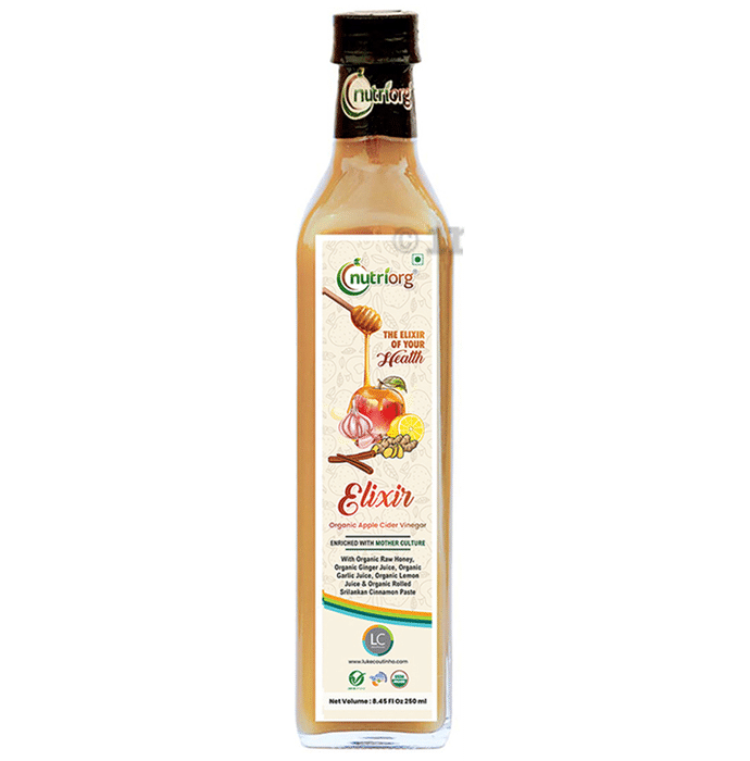 Nutriorg Organic Elixir (Apple Cider Vinegar  with Honey, Garlic, Ginger, Lemon, Cinammon, Arjun Bark