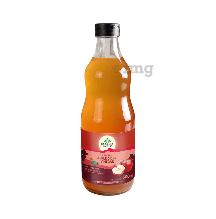 Organic India Natural Apple Cider Vinegar with The Mother, Raw-Unfiltered