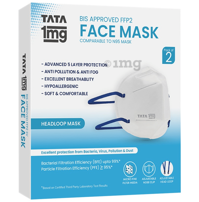 Tata 1mg BIS Approved FFP2 N95 Face Mask - Head Loop