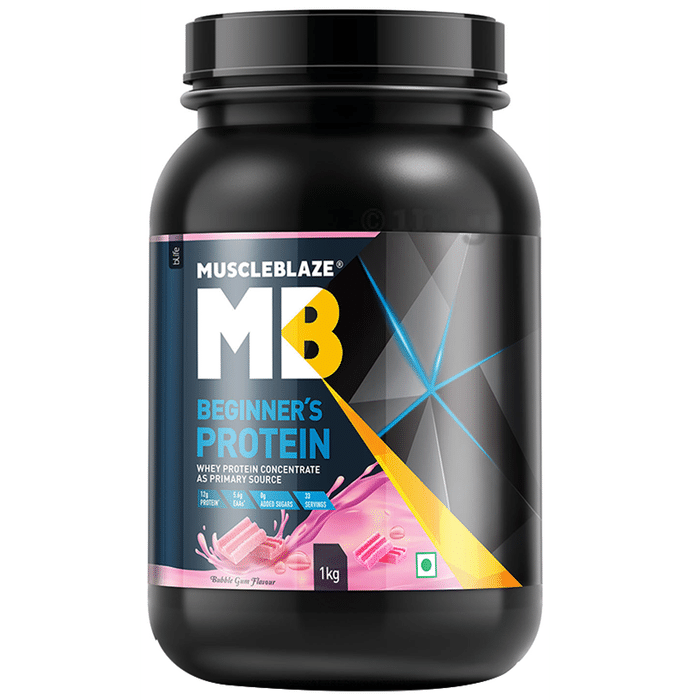 MuscleBlaze MB Beginner's Whey Protein Concentrate Powder Bubblegum