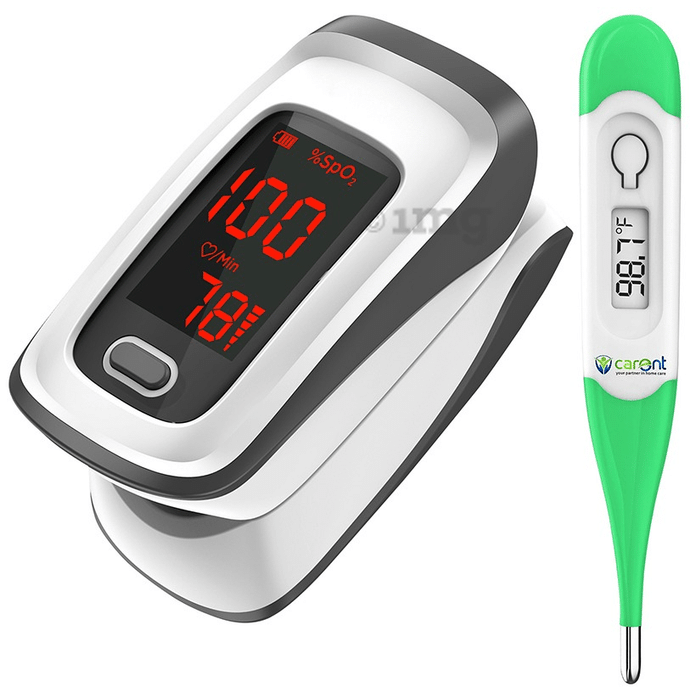 Carent Combo Pack of JPD500E Pulse Oximeter & DMT437 G Waterproof Thermometer