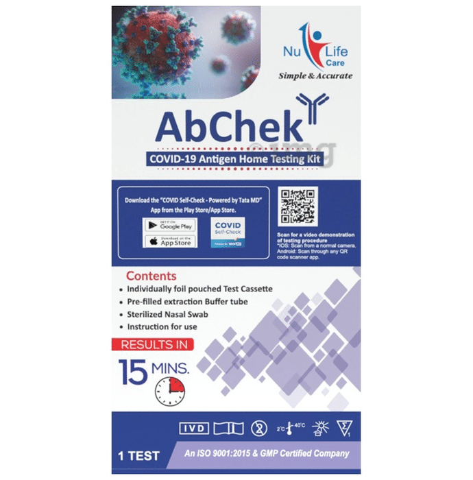 AbChek Covid 19 Self Test Kit (Marketed by Tata MD)