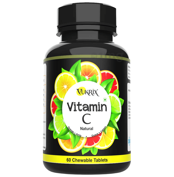 Vukrix Natural Vitamin C Chewable Tablet Buy bottle of 60 Chewable