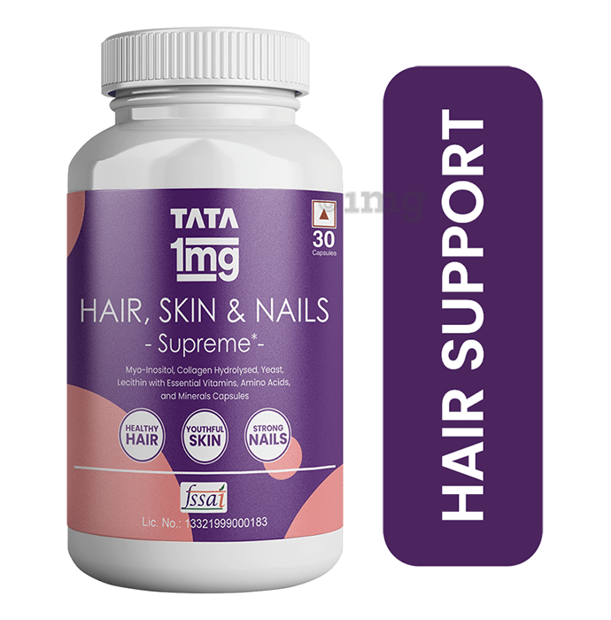 Tata 1mg Hair, Skin & Nails Supreme Collagen, Biotin, Zinc, Iron and Vitamin B Capsule