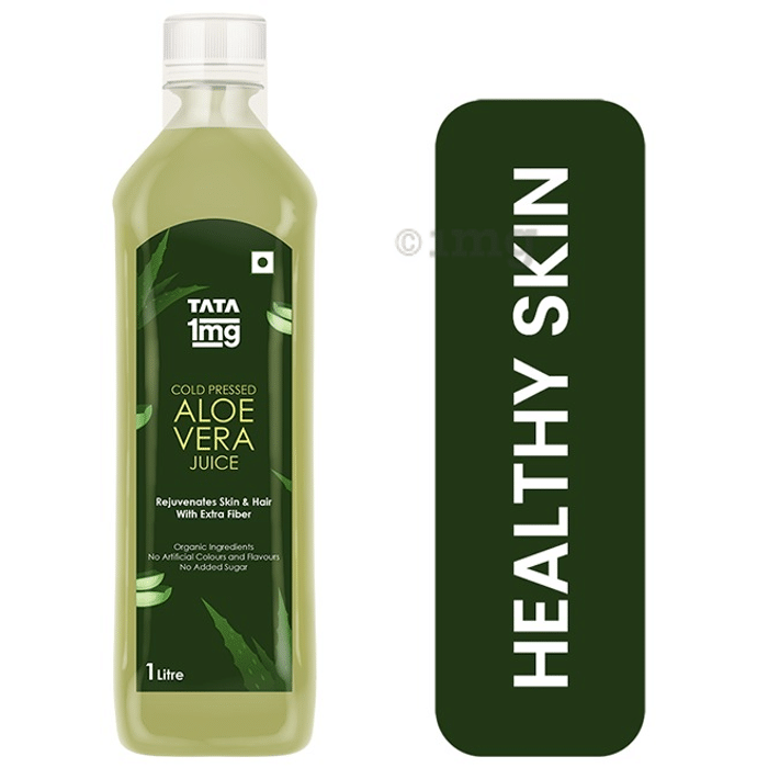 Tata 1mg Cold Pressed Aloe Vera Juice Rejuvenates Skin & Hair with Extra Fibre