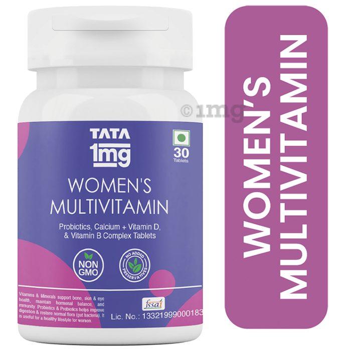 Tata 1mg Women's Multivitamin, Zinc, Vitamin C, Calcium, Vitamin D, and Iron Immunity Booster Tablet