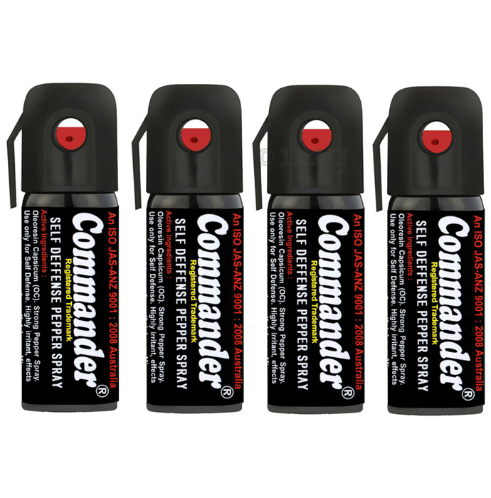 Commander Self Defense Pepper Spray (55ml Each) Buy combo pack of 4 bottles at best price in