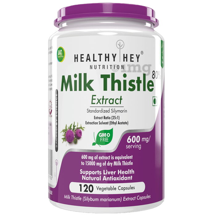 HealthyHey Milk Thistle Extract 600mg Vegetable Capsule