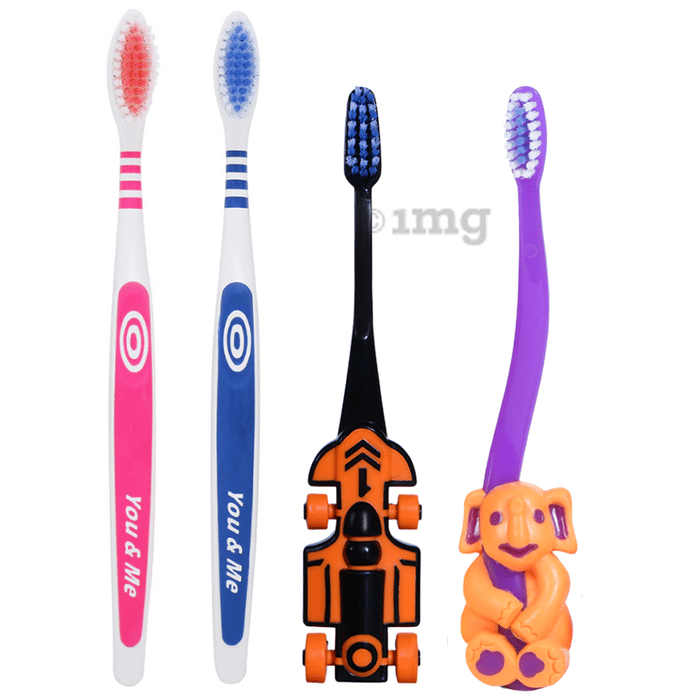 Maxi Oral Care Family Pack of 1 Zoom Car Junior Toothbrush, 1 Bingo ...