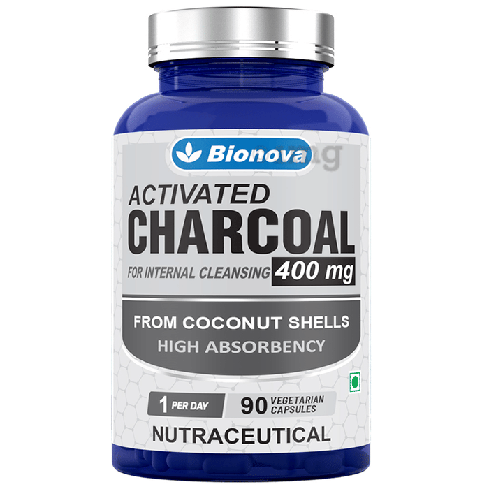 Bionova Activated Charcoal 400mg Vegetarian Capsule Buy bottle of 90