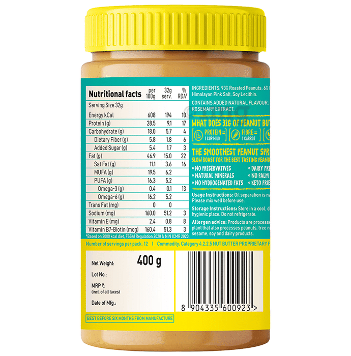 Yoga Bar Honey Roasted Peanut Butter: Buy jar of 400 gm ...