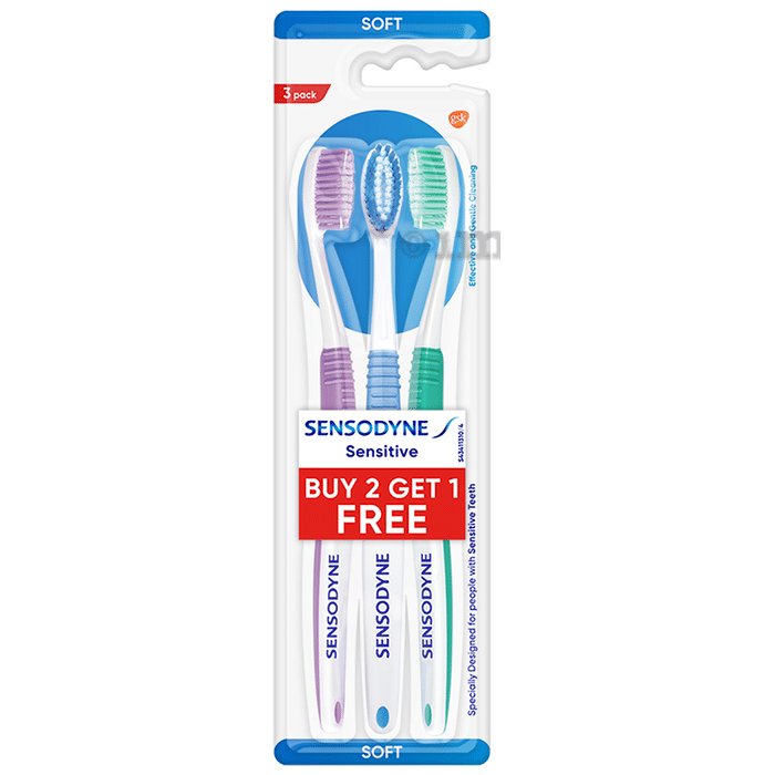 Sensodyne Sensitive Toothbrush with Soft Rounded Bristles Buy 2 Get 1 Free