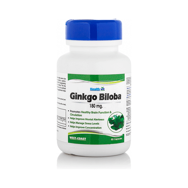 HealthVit Ginkgo Biloba (Supports Memory, Focus & Clarity) 180mg Capsule