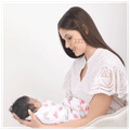 Polka Tots Muslin Cotton Swaddles Rainbow Mist & Hello Baby White thumbnail