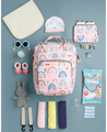 Polka Tots Stylish Multifunctional Rainbow Diaper Bag for Mothers Travel With Pouch Pink thumbnail