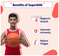 Gritzo Combo Pack of Supermilk 13+Years Double Chocolate Flavour (1kg) and Super Gummies Multivitamins for Kids Natural Strawberry Flavour (30) thumbnail