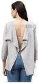 Haxor Women's Round Neck Open Back 3/4 Length Sleeve Adaptive Top Grey XL thumbnail