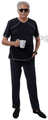 Haxor Men's V Neck Open Back 3/4 Length Sleeve Adaptive Tshirt Black Small thumbnail