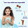 Gritzo Combo Pack of Supermilk 4-7 Years Double Chocolate Flavour (1kg) and Super Gummies Multivitamins for Kids Natural Strawberry Flavour (30) thumbnail