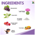 Vedapulse Resveratrol with Grape Seed Extract 1000mg Veg Capsule | Heart, Skin & Immune Support thumbnail